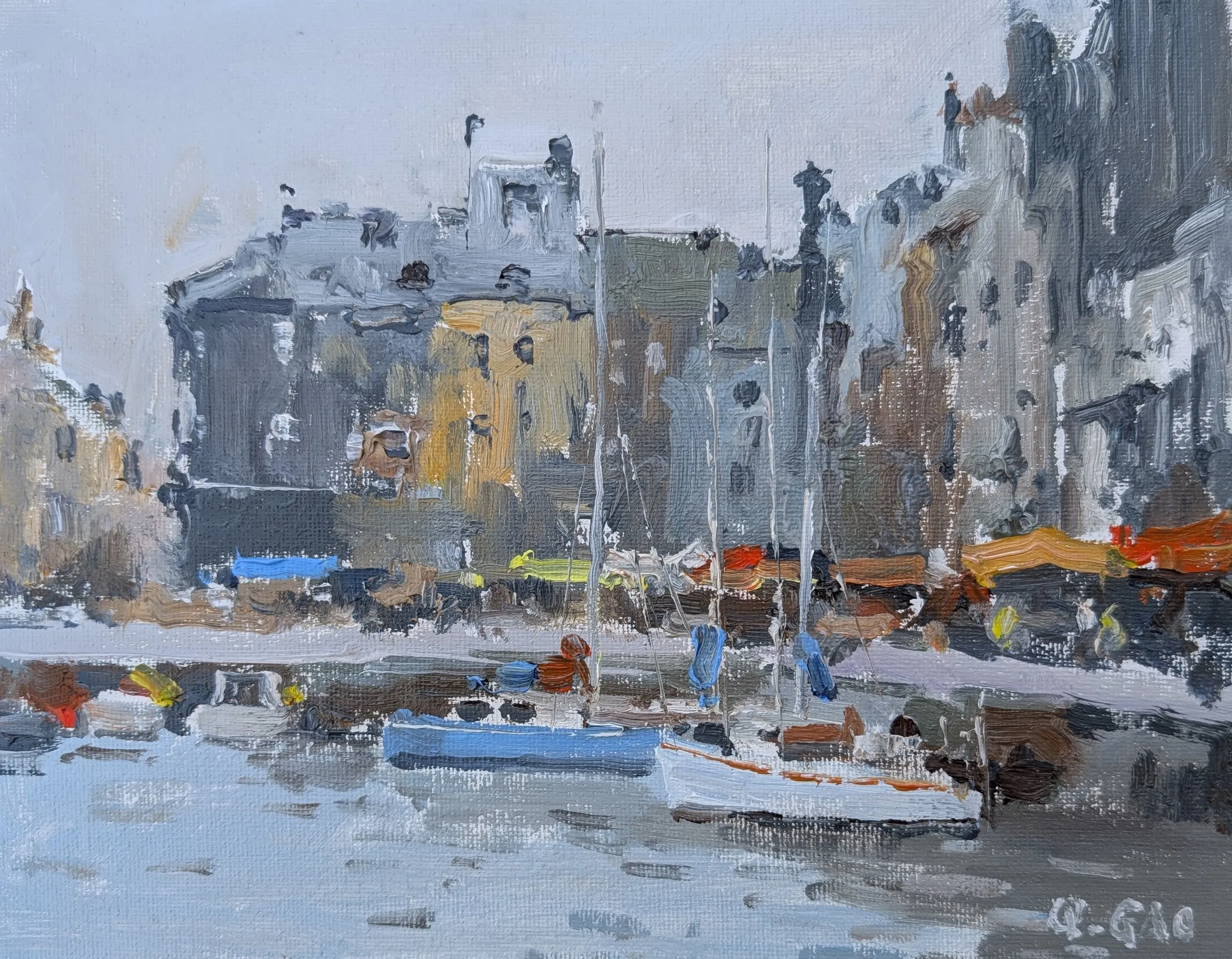 Honfleur — oil painting by Qian Gao