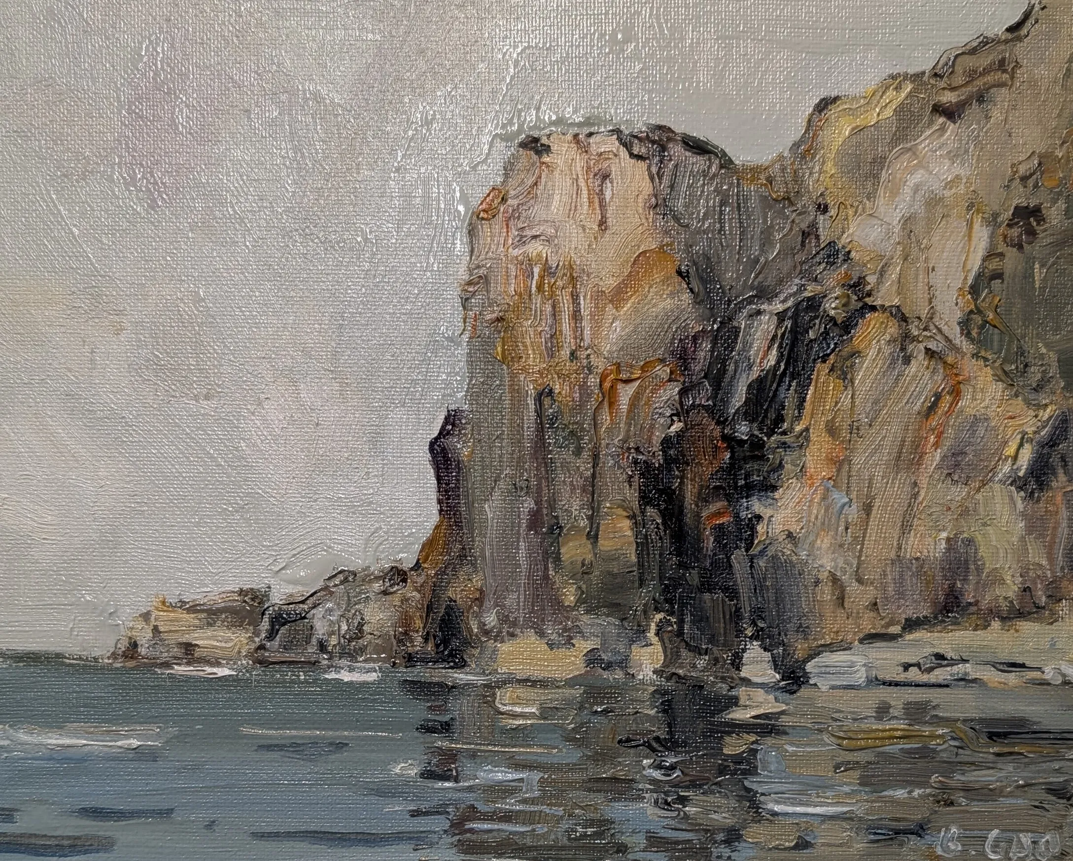 Rock wall — oil painting by Qian Gao