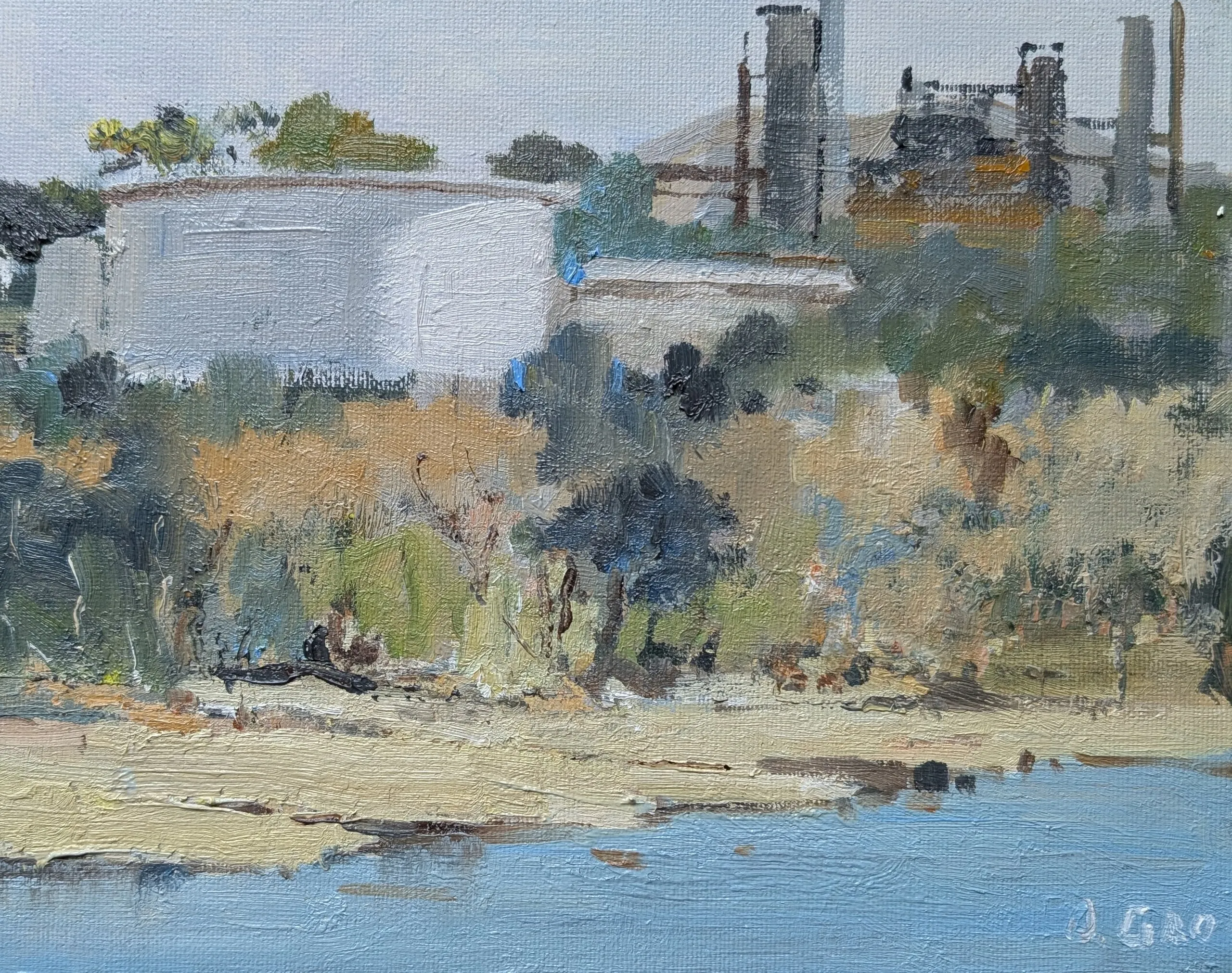 A corner at the refinery — oil painting by Qian Gao