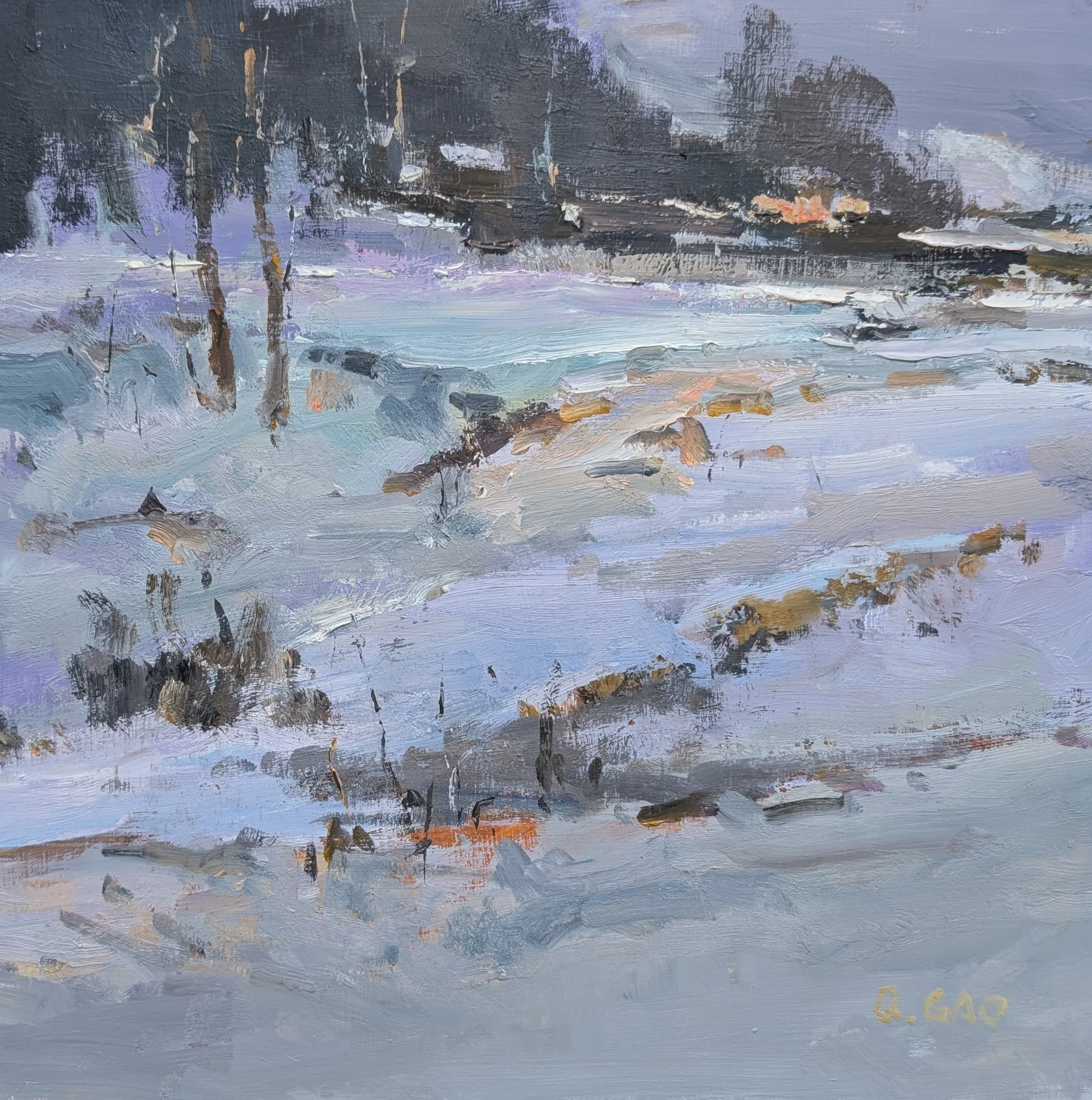 Colored snow land — oil painting by Qian Gao