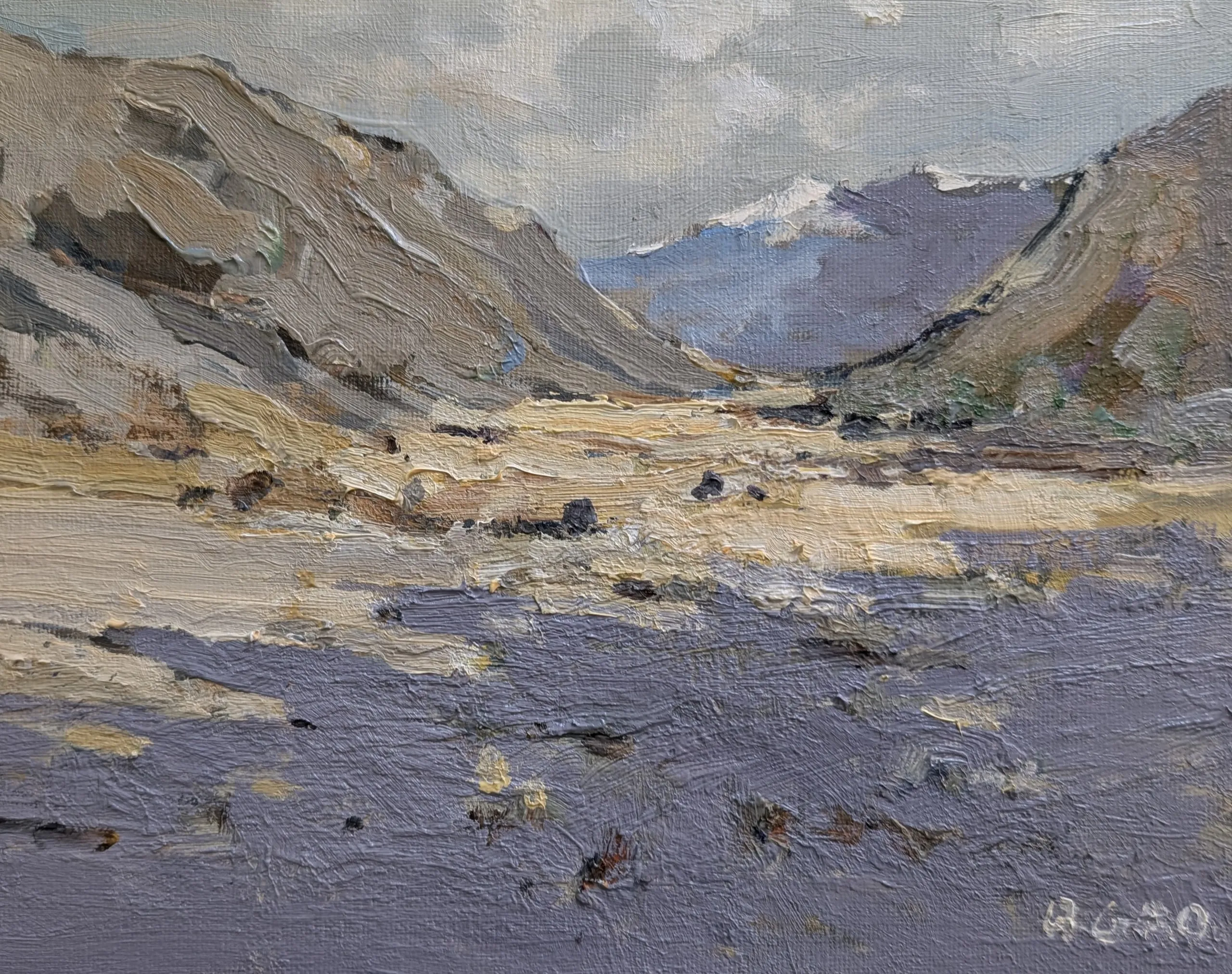 Dried-up riverbed — oil painting by Qian Gao