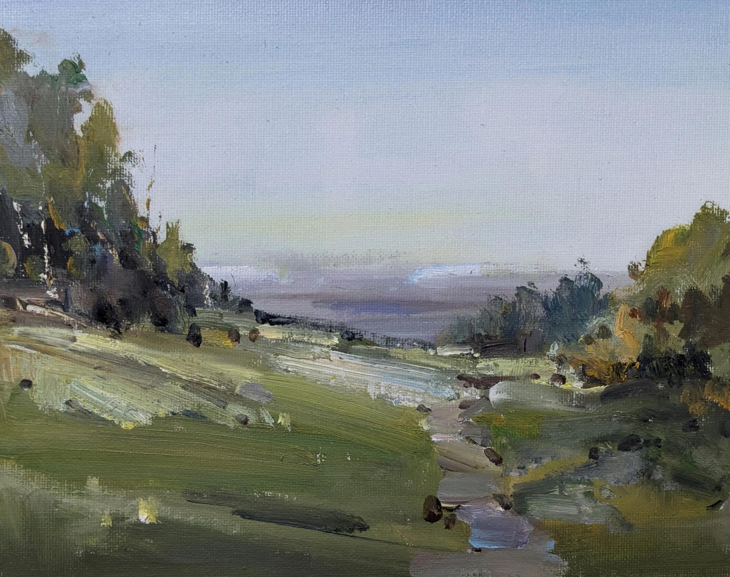 Hillside pass — oil painting by Qian Gao