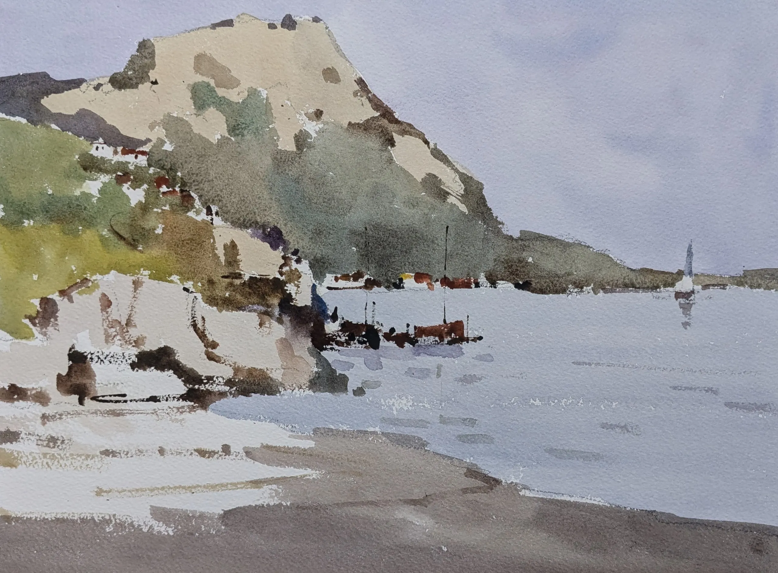 Inner bayside — watercolor painting by Qian Gao