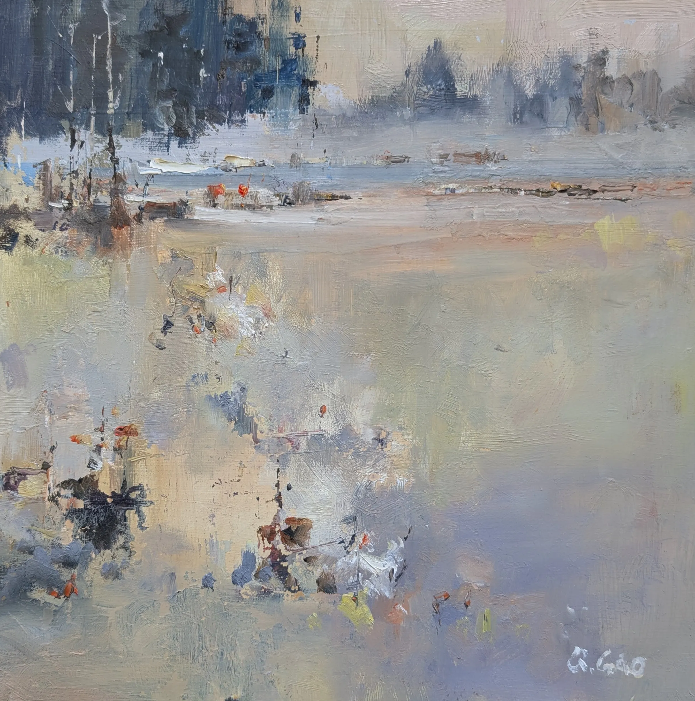 Morning mist — oil painting by Qian Gao