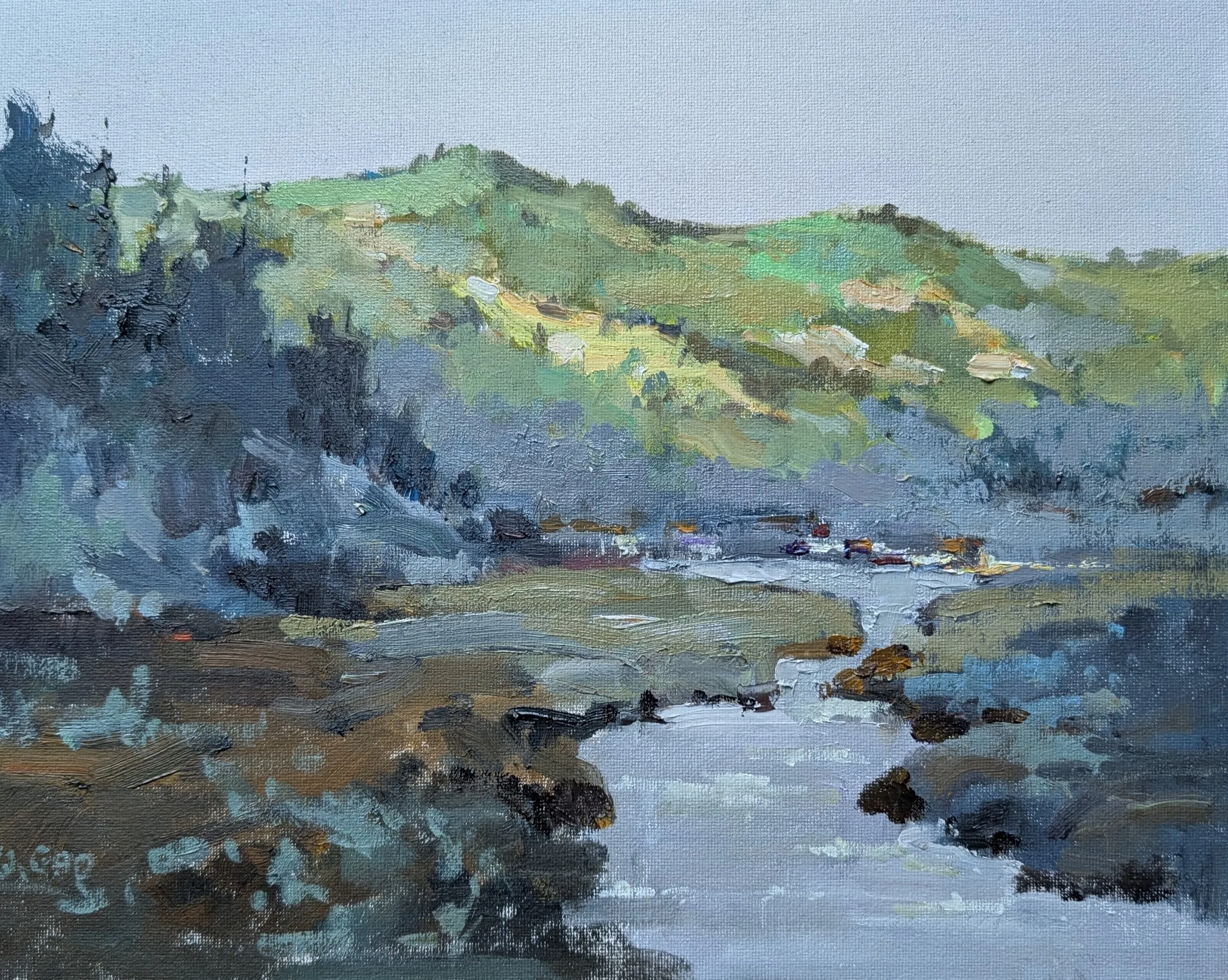 Sun set — oil painting by Qian Gao