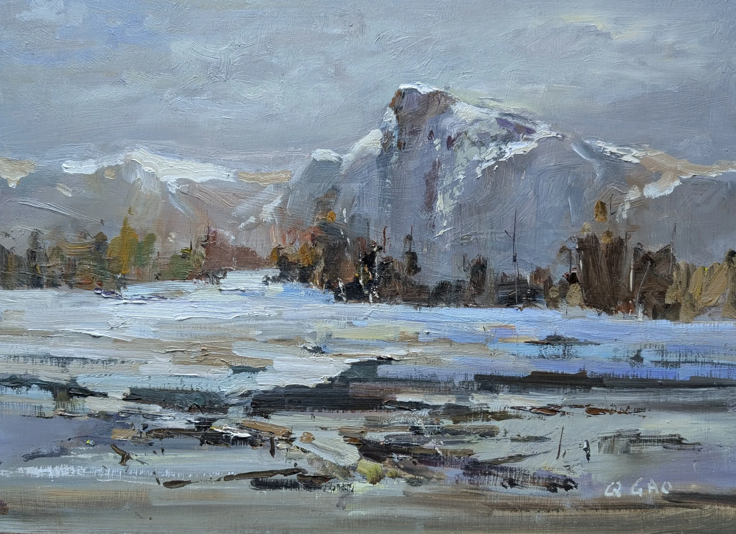 The winter grey — oil painting by Qian Gao