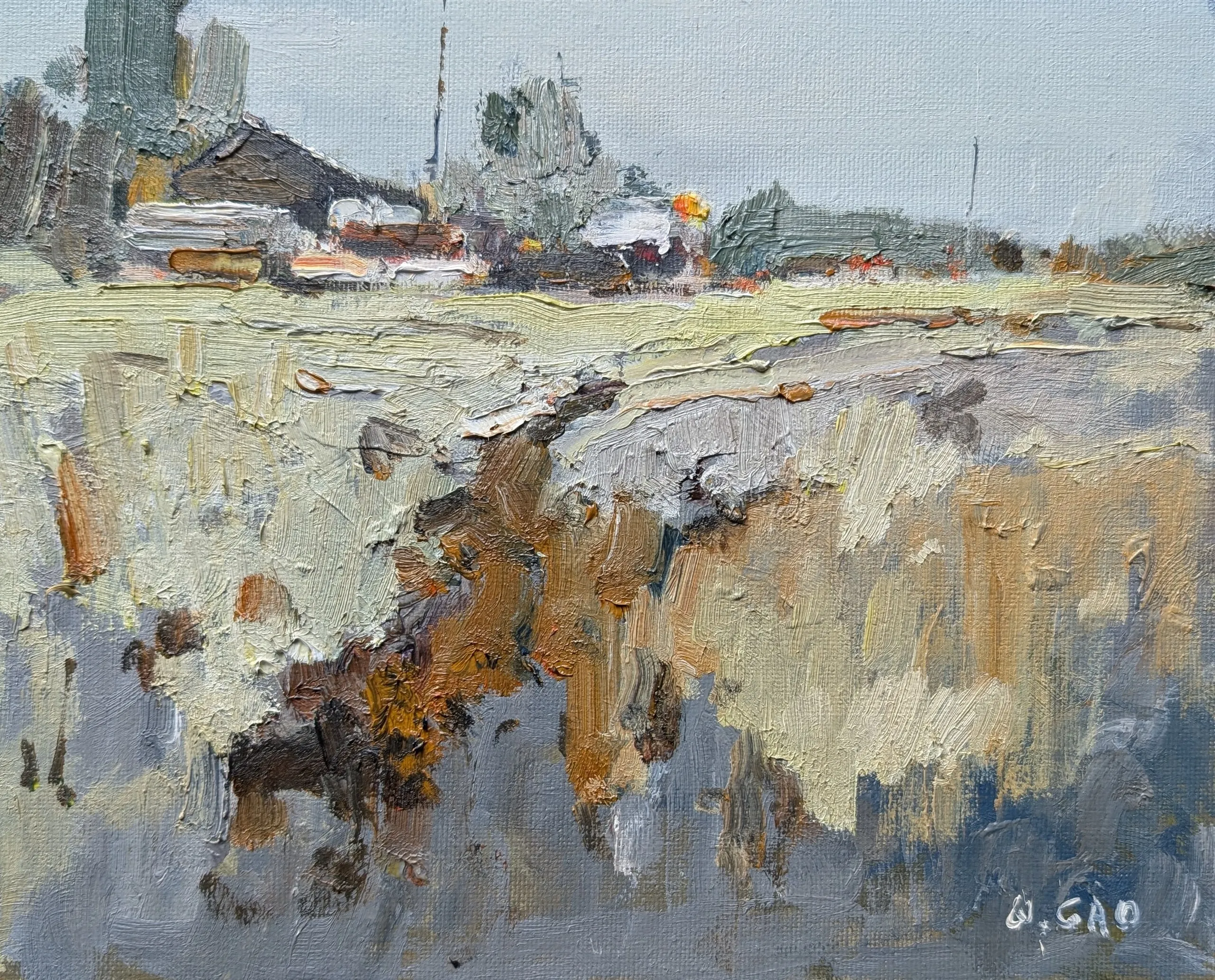 Unused land — oil painting by Qian Gao