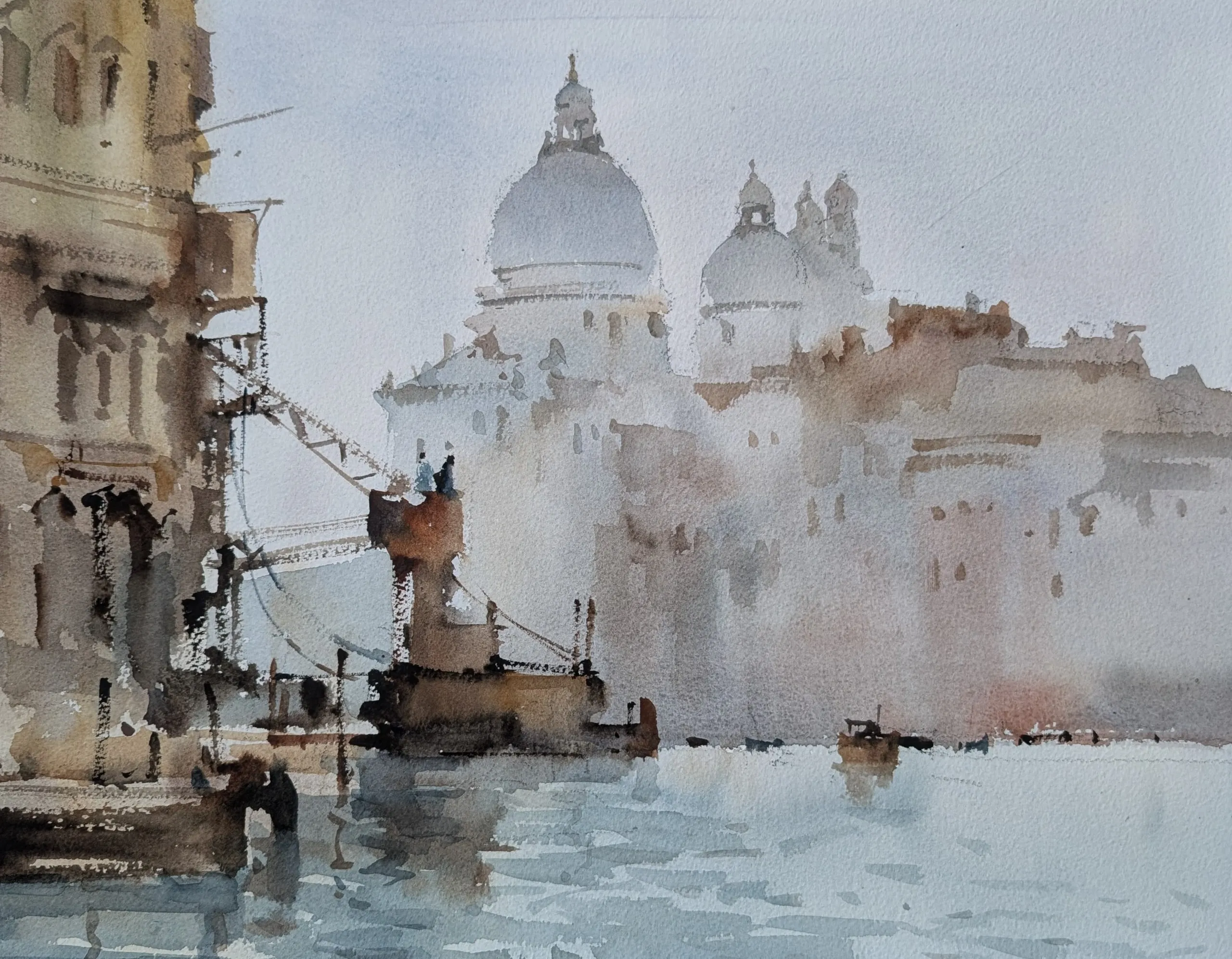 Venice maintenance — watercolor painting by Qian Gao