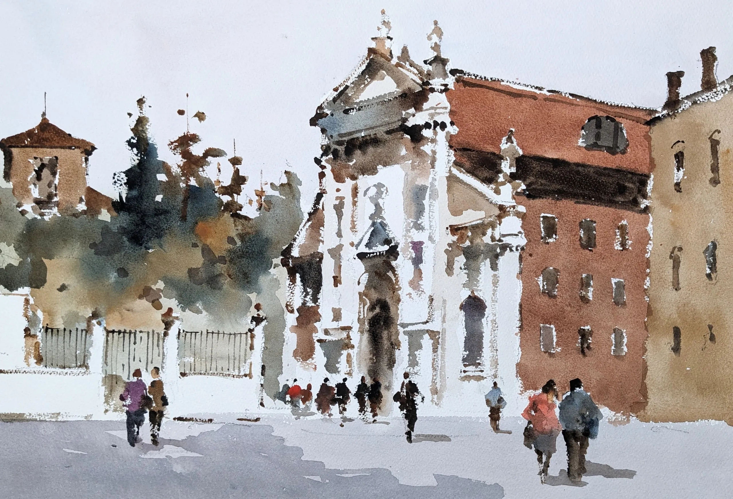 The entrance — watercolor painting by Qian Gao